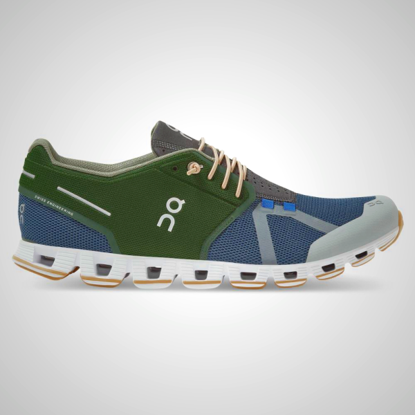ON Cloud 70 Men's Running Shoes | Green/Blue MX-2USNR
