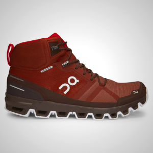 ON Cloudrock Waterproof Hiking Boots for Men - Red | Size 7-11.5